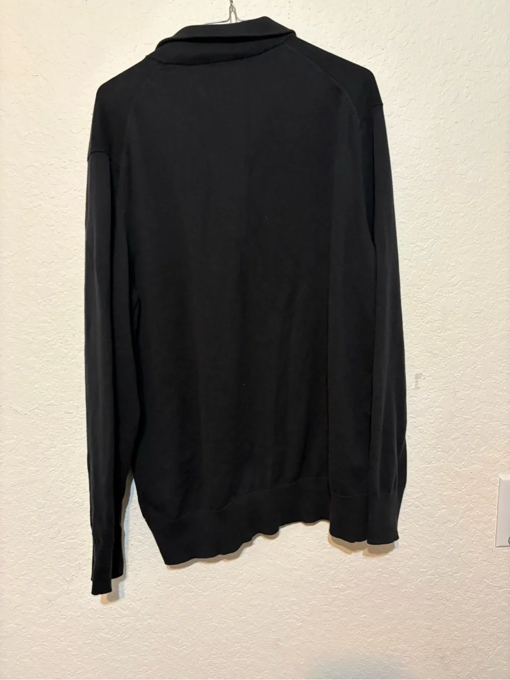 Brooks Brothers Merino Wool Black Quarter-Zip Men's Sweater